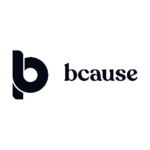 Minimalistic logo showing the letter “b” followed by the word “bcause” on a dark background.