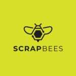 ScrapBees logo with a recycling bee icon.